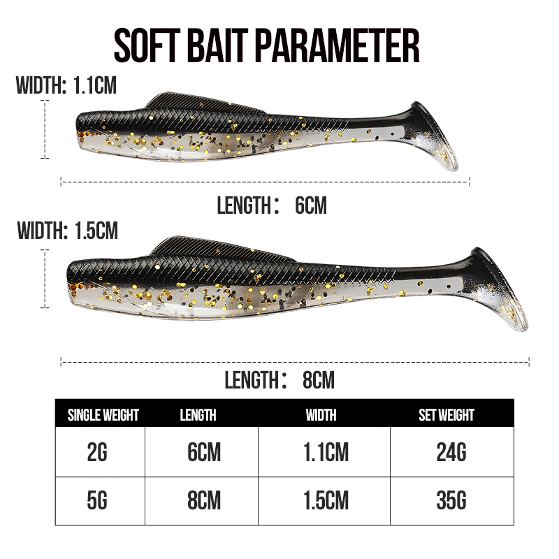 TAIYU Floating Water T-Tail He - Fishing Lure Soft Plastic ulasan dan harga